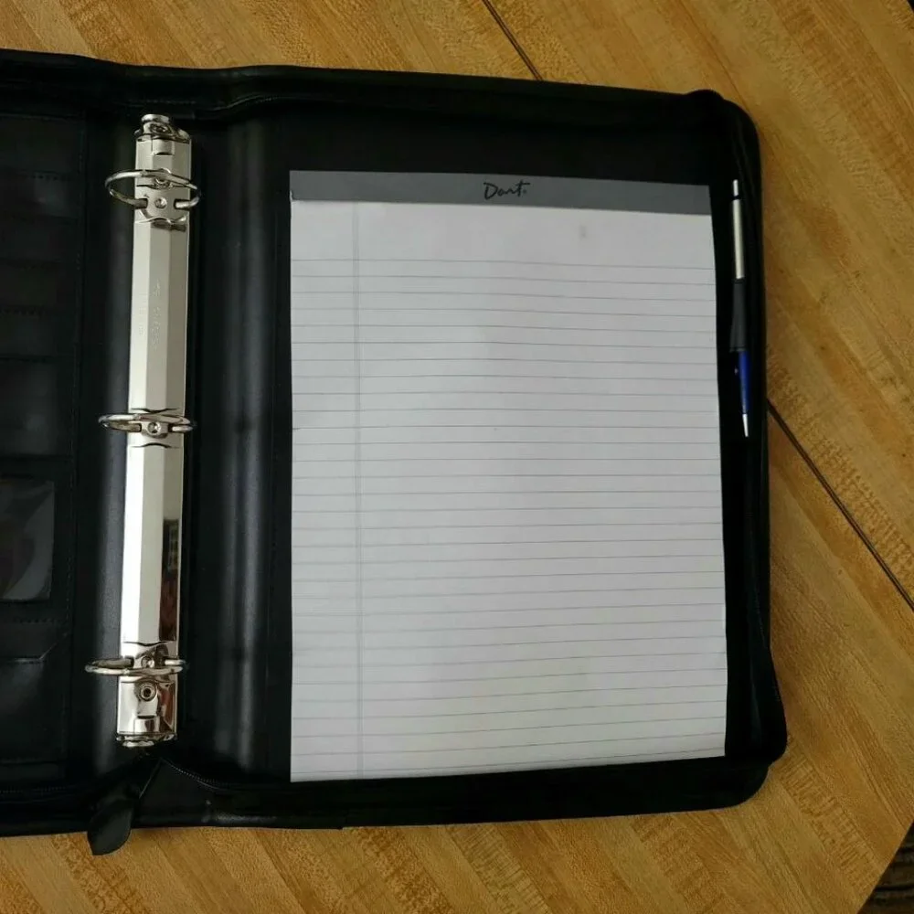 Black Zippered Business Portfolio